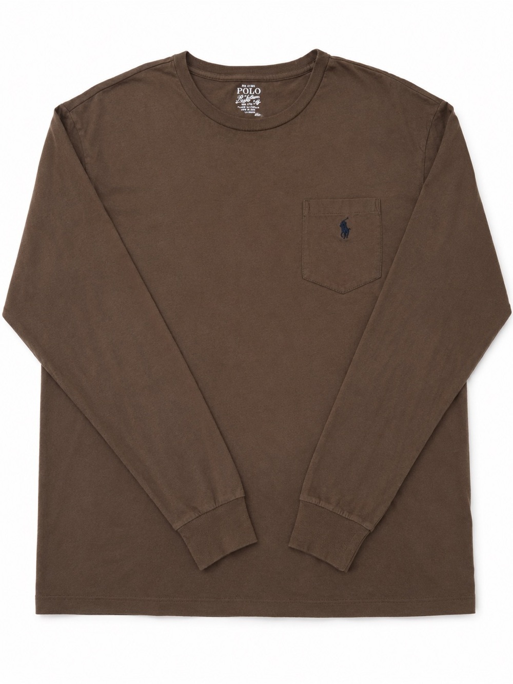Polo by Ralph Lauren Dark Brown Long-Sleeve Pocket Tee